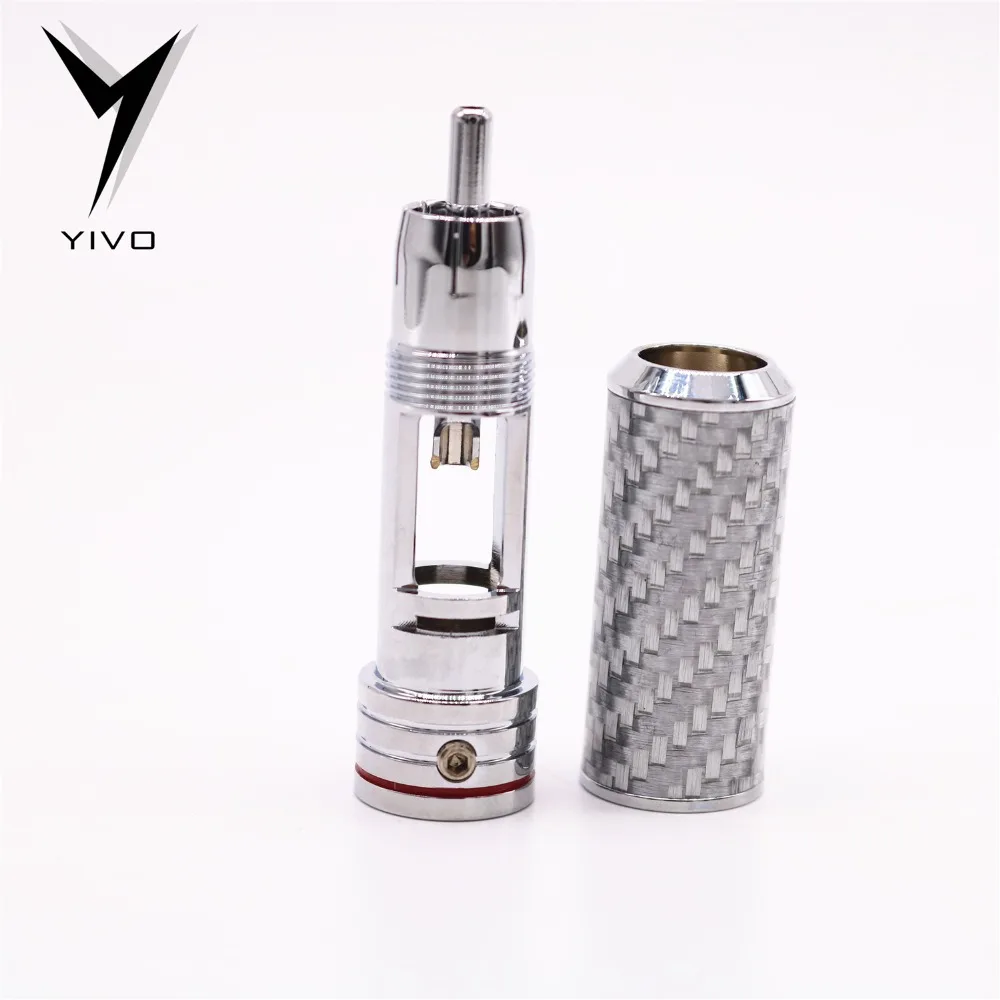 8 шт. GuangZhou YIVO OEM родиевый медный корпус из углеродного волокна 10 мм RCA аудио разъем