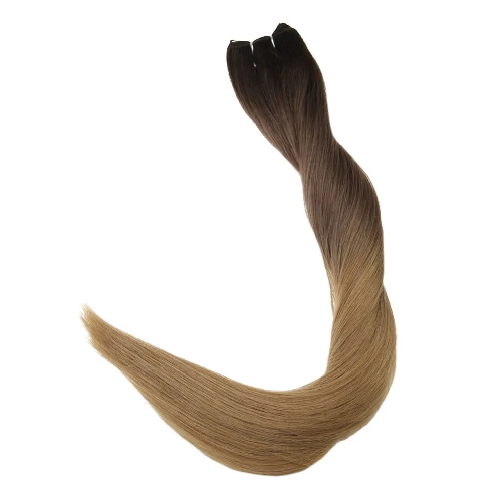 Полный блеск волос Утка Ombre цвет #2 выцветания до 6 до 27 волос пучки волнистых волос 100 г remy волосы расширения шить в ленты человеческие волосы