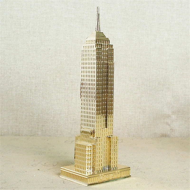 18cm/22cm Bronze Gold Empire State Building Model Statue Metal Plating Souvenirs Office Ornaments Gift New York Architecture