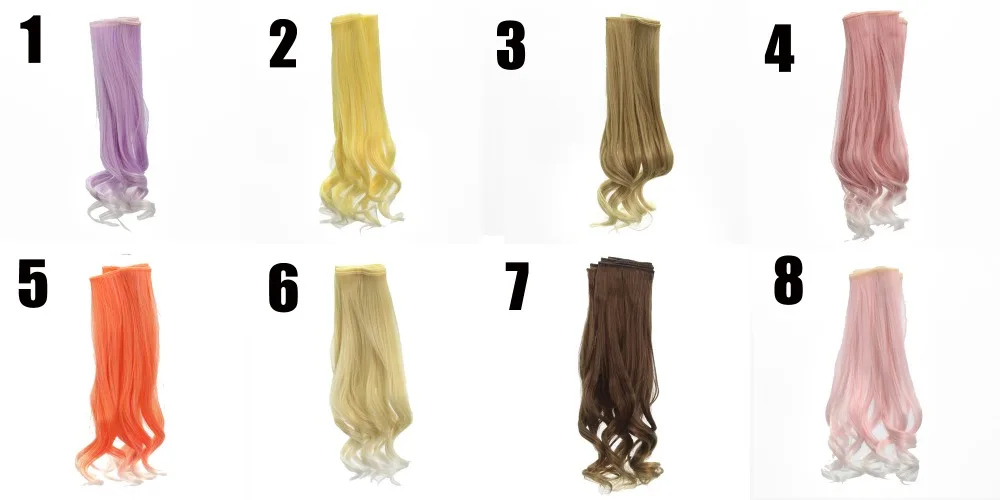 New Fashion 25100cm Diy Mini Tresses Doll Wig High-Temperature Material Curly Hair Wig For SD BJD Doll Accessories (10)