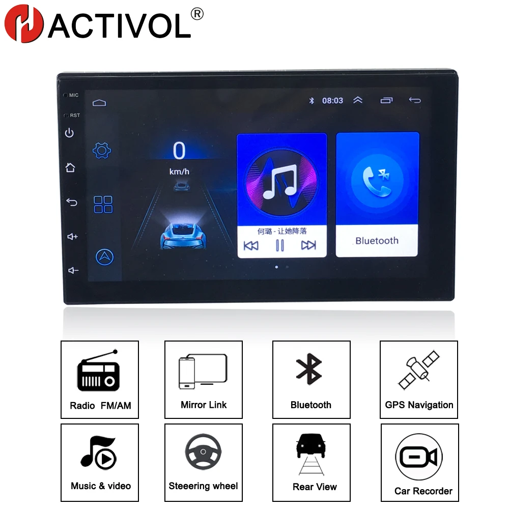 HACTIVOL " автомобильный радиоприемник android 8,1 автомобильный dvd-плеер универсальный gps навигатор для Nissan Toyota Volkswagen Mazda BYD Kia VW