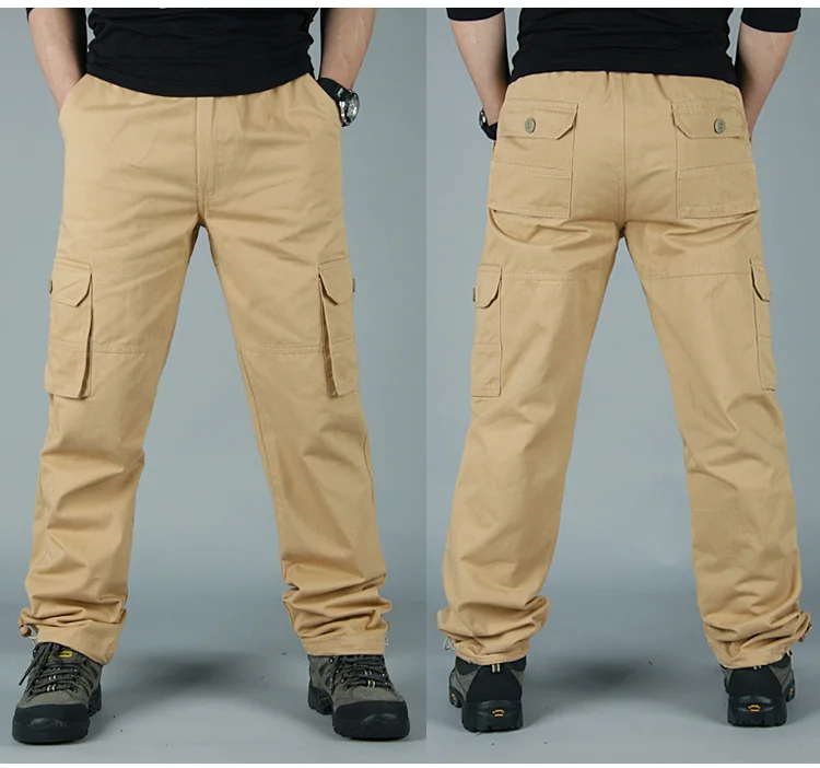 Мужские тактические брюки размера плюс 4XL, Мужские штаны для бега, повседневные хлопковые брюки с карманами, Военный стиль, Армейский Камуфляж, мужские брюки-карго