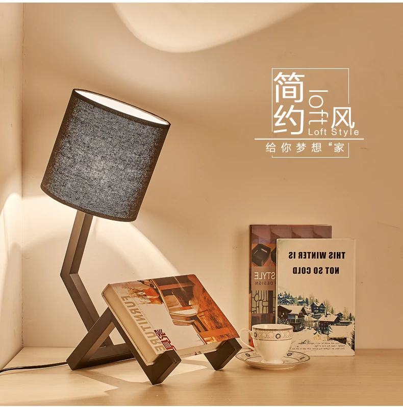 Lâmpada de Mesa Led para o Quarto Luz da Noite Moderna Sala Estar Schoolchildren Preto Branco Lâmpadas Design Cabeceira Mesa Luminária 15 desk lamp for bedroom
