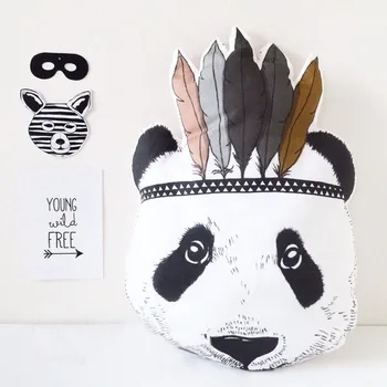 

Ins Hot Cute Indian Style Panda Soft Stuff Plush Toy Panda Animal Pillow Cushion Children Room Bed Sofa Decoration Birthday Gift