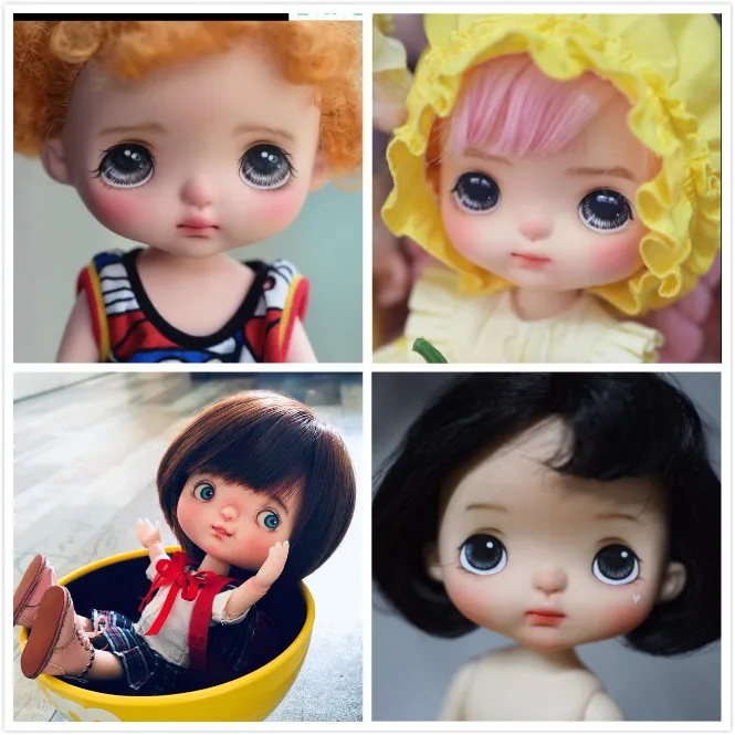 

Customized face for holal dolls ,16cm dolls like holal doll ,only pink ,blond and black hair can choose