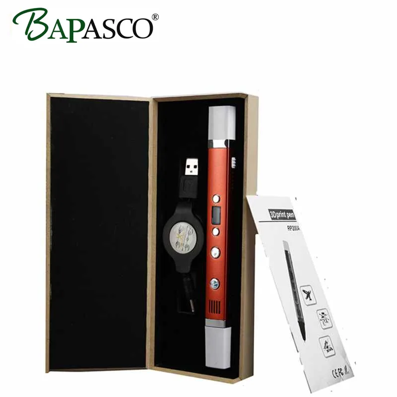 Portable 3D Pen For Kids Best DIY Gift BAPASCO 3TH Generation PEN 3P Model Simplest Creative