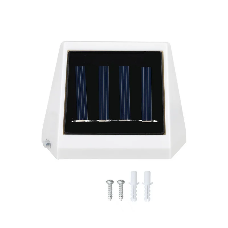 

Solar Power Panel 4 LED Fence Gutter Light Outdoor Garden Wall Lobby Pathway Lamp Warm White