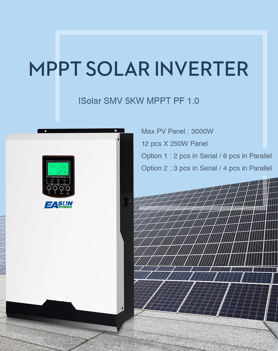 EASUN POWER 5000W Solar Inverter 60A MPPT 48V 220V Off Grid Inverter 5Kva Hybrid Inverter Pure Sine Wave Inverter 60A AC Charge_01