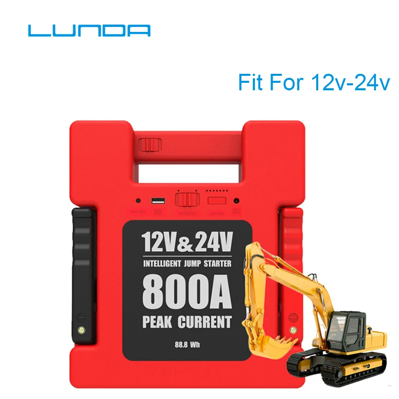 

LUNDA Car Jump Starter Battery Portable charger Power bank with 24000mAh Capacity for 12V / 24 Volt Gasoline and Diesel Vehicle