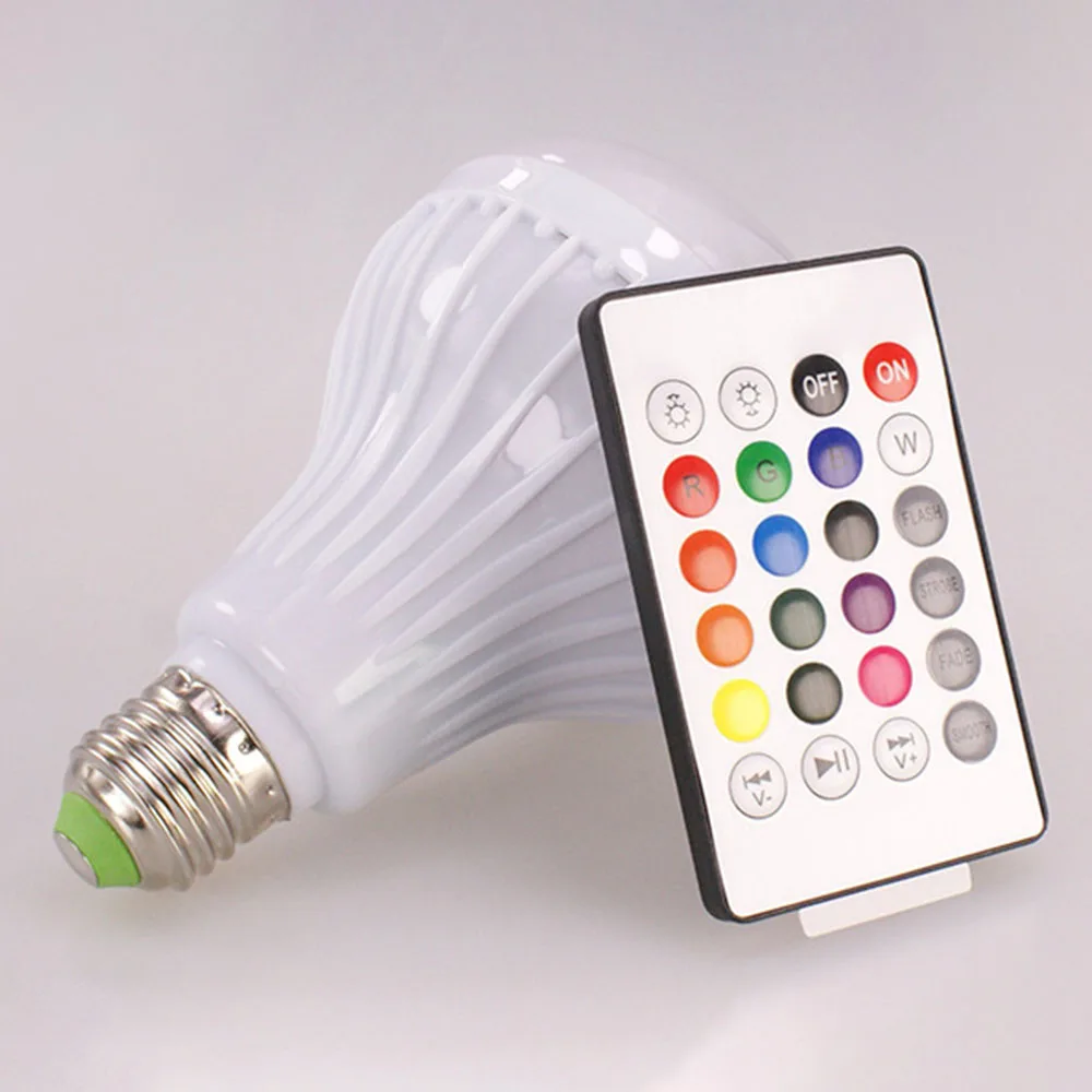 Беспроводной Bluetooth динамик + 12 Вт RGB лампа светодиодная 110 В 220 умсветильник