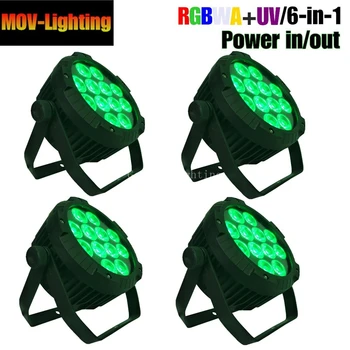 

4pcs/lot Led Par Uplight 12x18w RGBWA UV 6IN1 Led Flat Par for Wedding Party