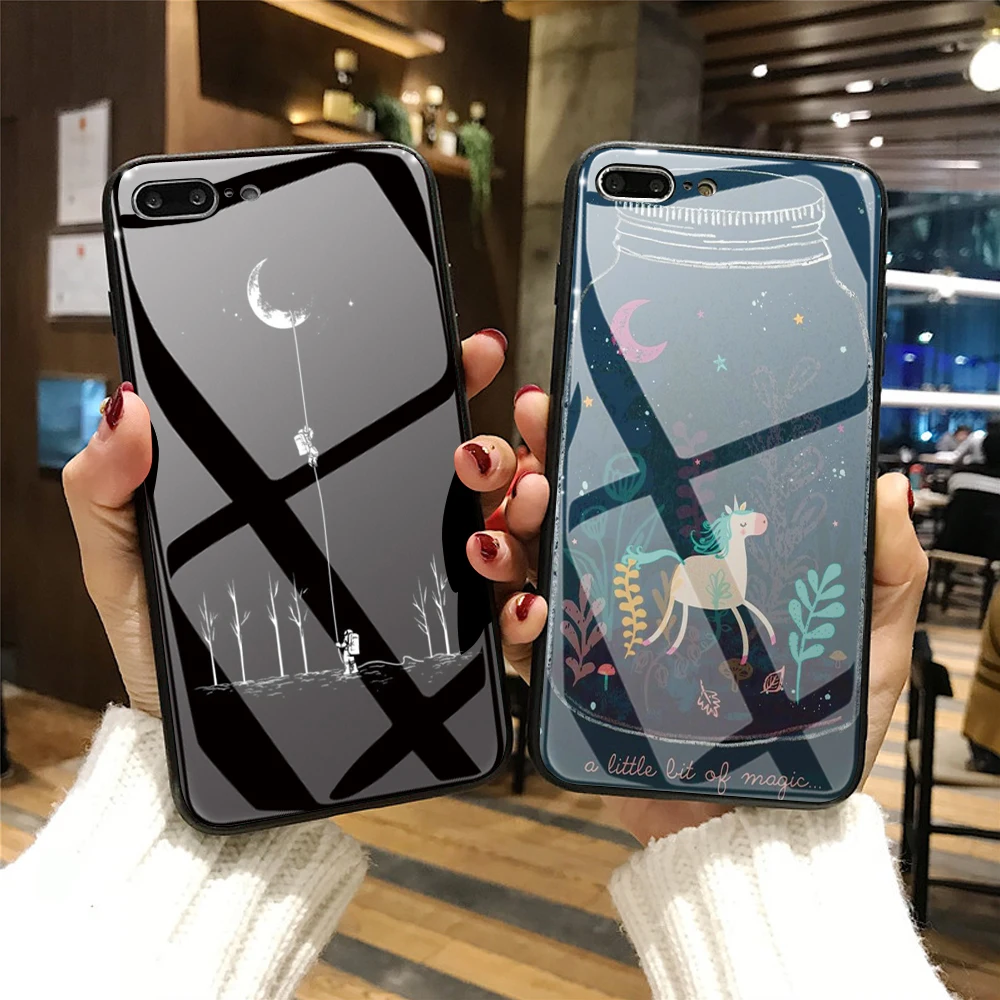 Оригинальный чехол из закаленного стекла для iPhone 8 Plus 6 6s 7 X XS MAX XR|Бамперы| |