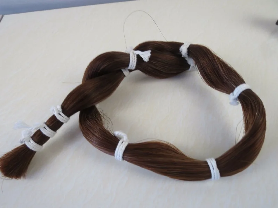 

Natural 250g brown mongolia horse hair bow hair 80-85cm for violin viola cello