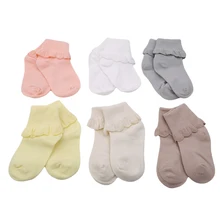 6 пар/упак. от 0 до 3 лет детские кружевные носки принцесса малыш новорожденный младенец хлопковые носки детские носки ярких цветов 787854