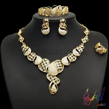 Wedding necklace sets dubai bridal 18 karat gold plating jewelry set New fashion jewelry for women