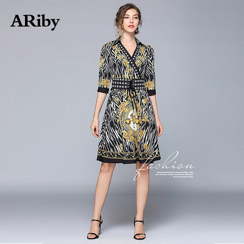 Women Dress V-collar Summer Party Club Dress 2019 New Vintage Print Sashes Half Sleeves Empire A-Line Dress Vestidos Plus Size Women Dress V-collar Summer Party Club Dress 2019 New Vintage Print Sashes Half Sleeves Empire A-Line Dress Vestidos Plus Size