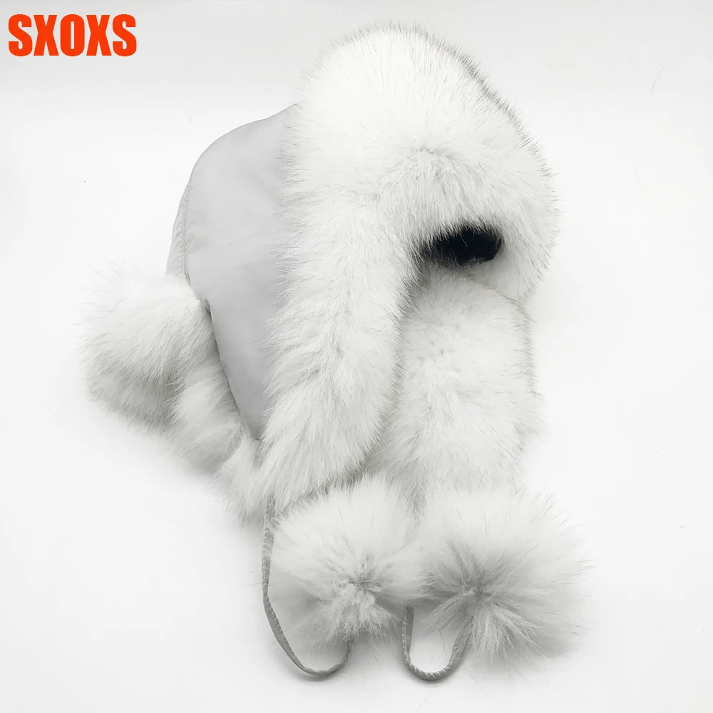 

2019 fashion winter women's new Russian natural fox fur hat hot women selling 100% authentic real fox fur