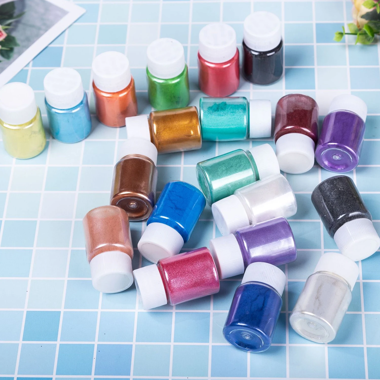 

36pcs Mixed Colors Colorant Pigments Mica Pearl Powder for DIY Nail Art Craft Projects Slime Making Supplies