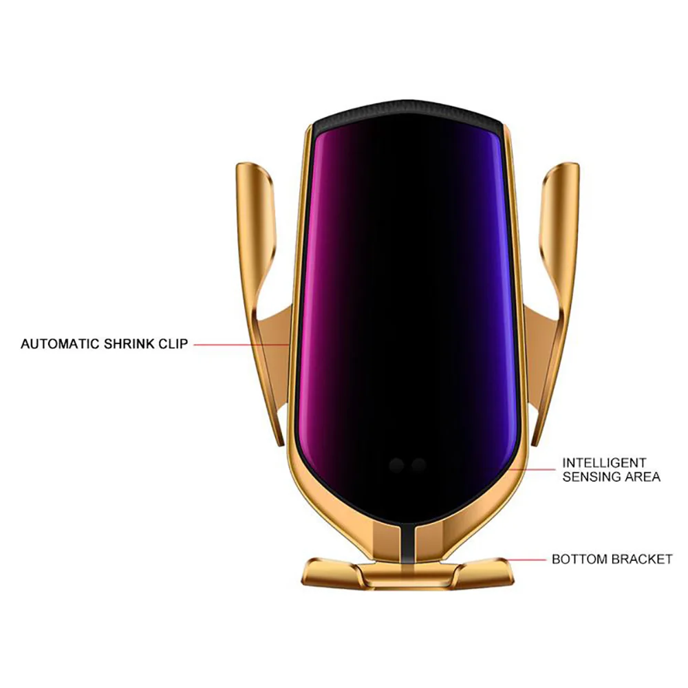 10 Вт автомобильное крепление R1 Беспроводное зарядное устройство инфракрасный умный датчик Автоматический держатель вентиляционного отверстия Быстрое беспроводное зарядное устройство