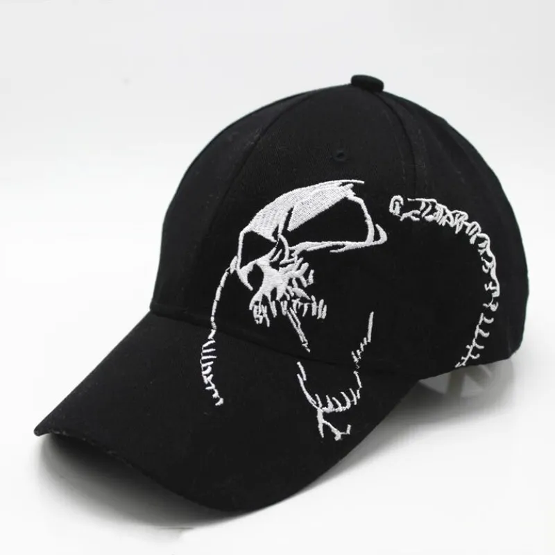 High Quality Skull Embroidery Fashion Cap Cotton Baseball Cap Outdoor Hip Hop Hat Sports Cap For Men Women- Left right