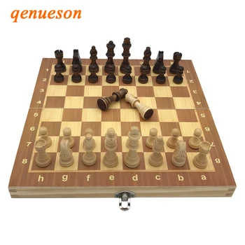 High Quality Factory wholesale Chess Classic Wooden Chess Set Board Games Foldable Magnetic Folding Board Packaging Wooden Chess high quality chess magnetic mini portable plastic chess set board games for friends children s