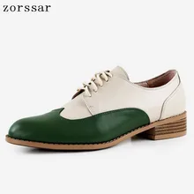 Оксфорды из натуральной кожи; женская обувь на плоской подошве; коллекция года; модная женская обувь; повседневные Мокасины; лоферы; женская обувь; sapatilhas zapatos mujer