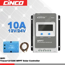 Traecer1210AN+ eBOX-wifi-01 10A 12 В/24 100 в MPPT Контроллер заряда с wifi беспроводной для мобильного телефона ПРИЛОЖЕНИЕ дистанционного управления