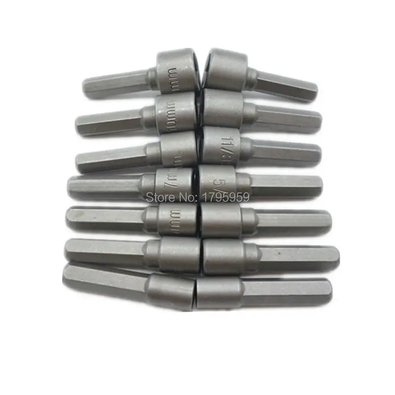 New 14pc Hex Shank Power Nut Driver Set - SAE  MM