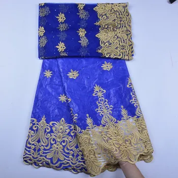 

African Bazin Riche Getzner Guinea Lace Fabric With Stones Embroidery Lace Damask Africa Brocade Lace Fabric A1288