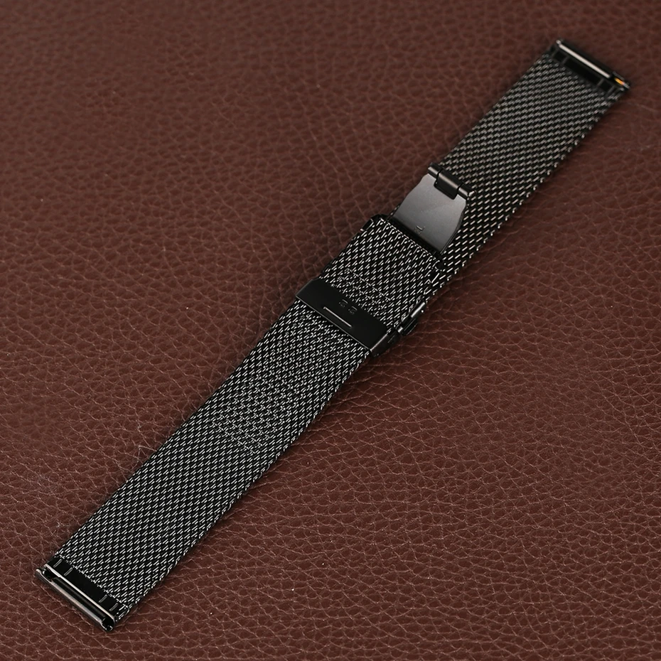 Высокое качество 18 мм 20 мм 22 мм браслет модные серебристые черные унисекс наручные часы из нержавеющей стали сетчатый ремешок Миланский ремешок для часов