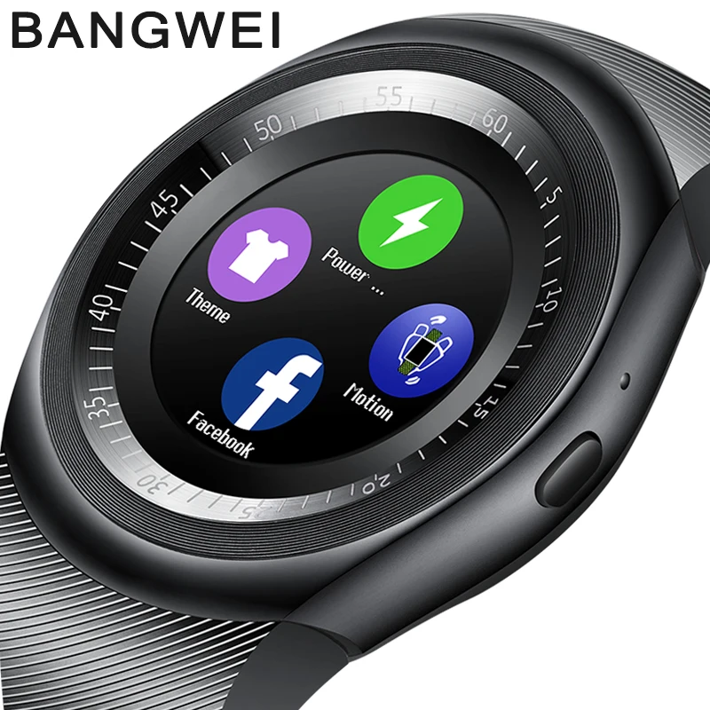 

BANGWEI 2018 new Wrist Watch Bluetooth Smart Watch Men Sport Pedometer With SIM Card Camera Smart Watch For Android Smartphone