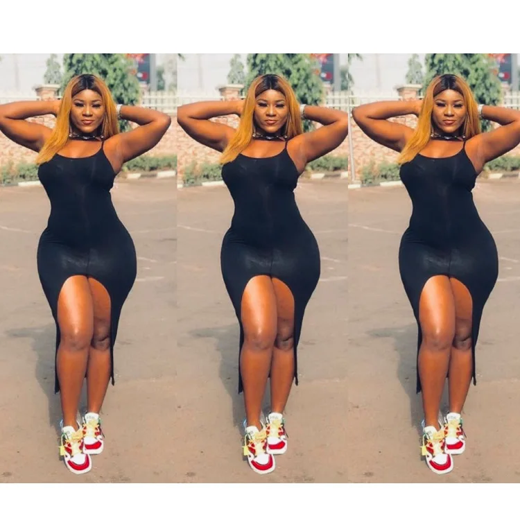 

New summer 2019, sexy, halter top, tank top, bare-legged, nightclub-style dress