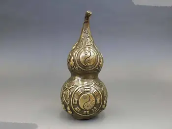 

Chinese Feng Shui town house Safety Lucky Gourd calabash Sculpture Statue DD