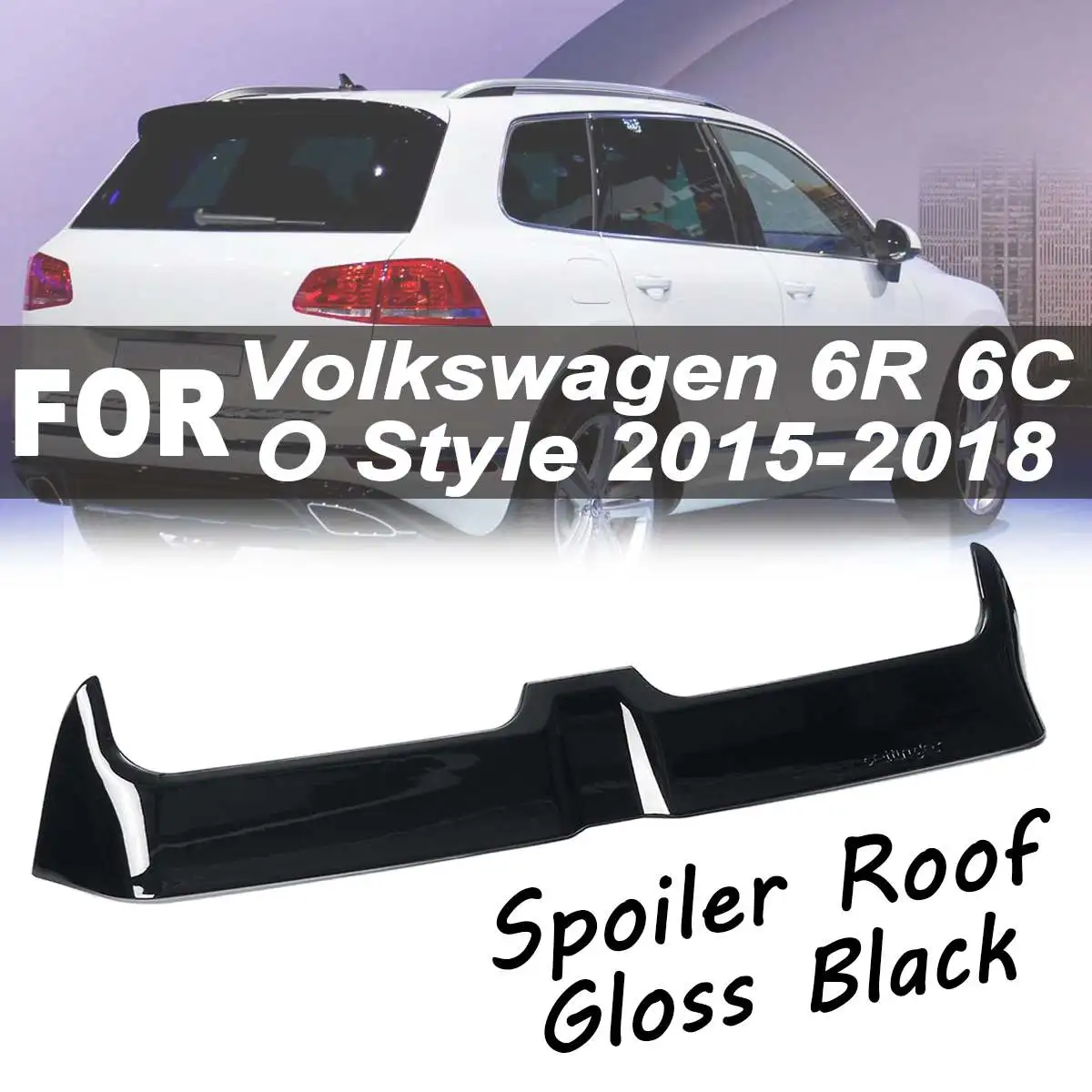 

ABS Gloss Black Rear Trunk Roof Spoiler Wing for Volkswagen 6R 6C O Style 2015-2018 Window Tail Wings Black