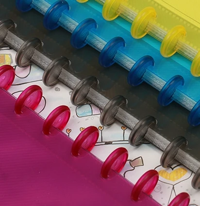 24 мм переплет диски Кнопка блокнот пластиковые катушки свободного листа складной пластиковый диск Пряжка разноцветные зажимы кольцо