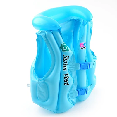 PIKAALAFAN детские надувные спасательные жилеты купальный костюм Детская безопасность плавательный плавучий жилет товары для бассейна безопасные из ПВХ материал 3 цвета - Цвет: Blue-S