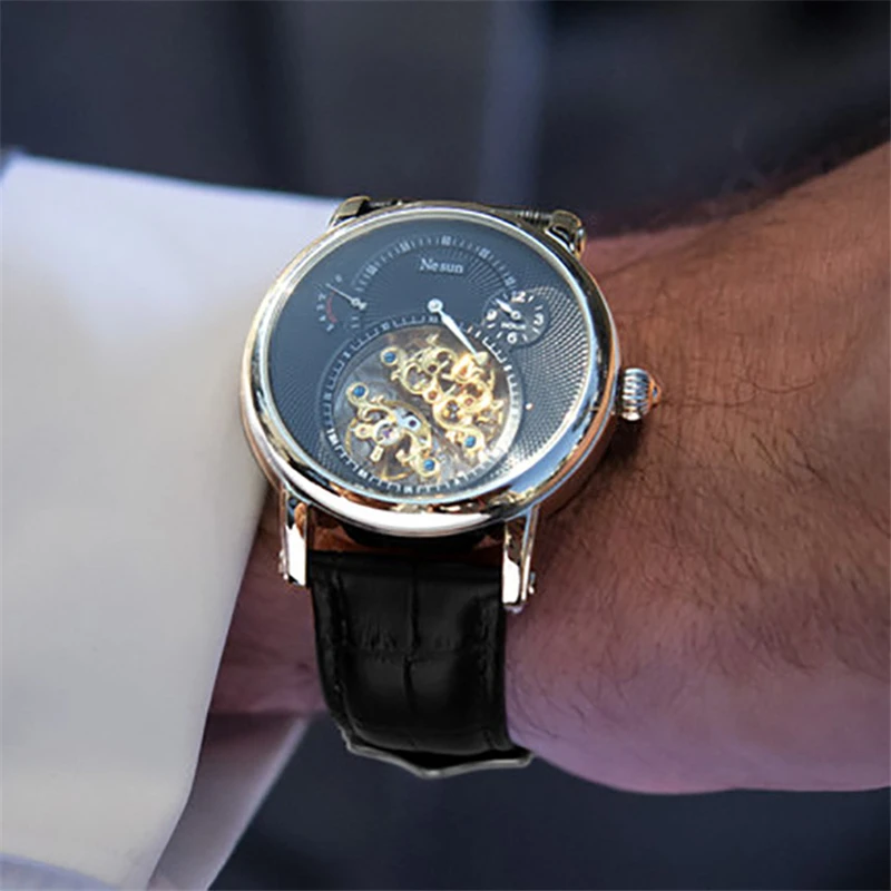 Высококачественная брендовая мужская часовой механизм Tourbillon новые деловые мужские наручные часы из нержавеющей стали светящийся Топ для мальчиков часы тренд