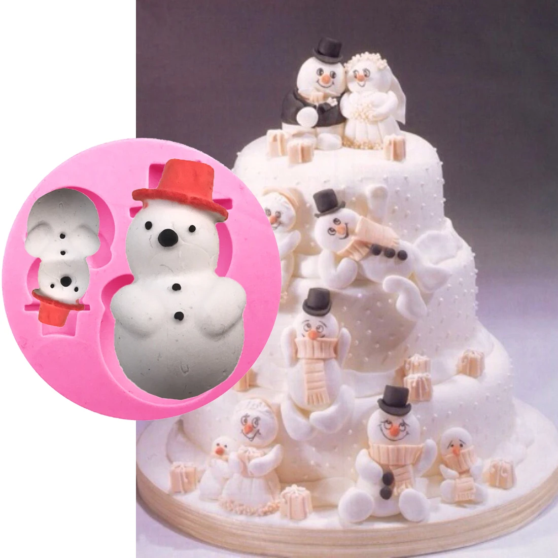 

Newest Christmas Snowflakes Silicone Mold Cupcake Cake Side Fondnat Lace Molds Chocolate Moulds Sugarcraft Baking