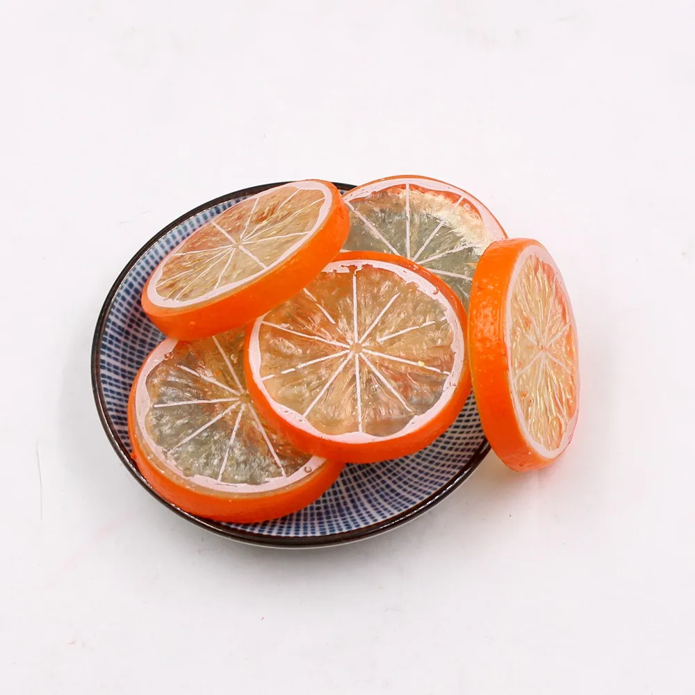 5 шт многоцветные 5 см мини лимон лист пластик поддельные искусственные фрукты модель Свадебные украшения DIY вечерние изделия для кухни - Цвет: orange