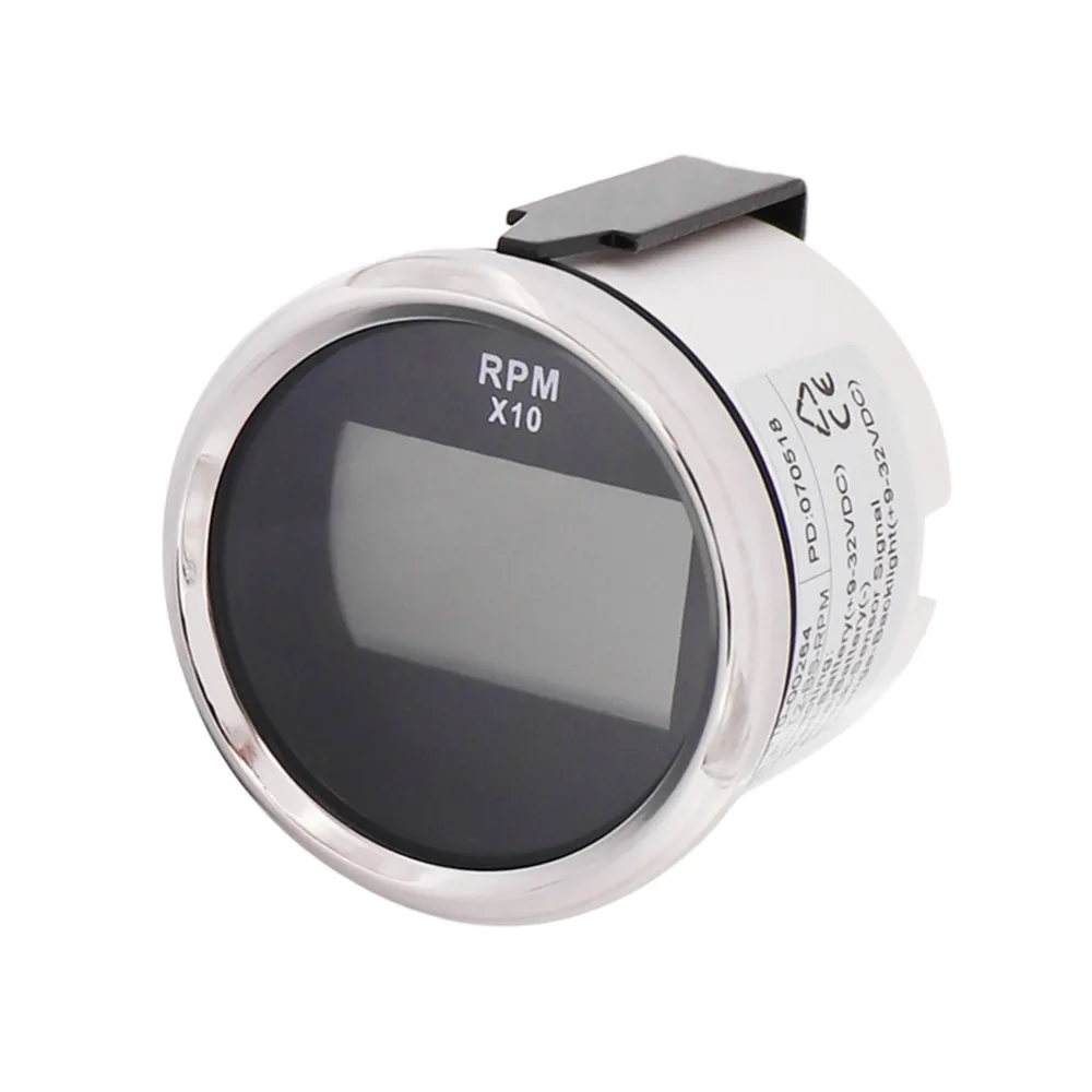 

52mm Red Backlight Tachometer RPM Gauge 0~9990 RPM Digital Tachometer with Hour Meter Rpm for Motorcycle Boat Car Gauge