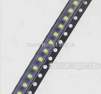

1000 pcs/lot 1206 white LED light-emitting diode SMD bright white