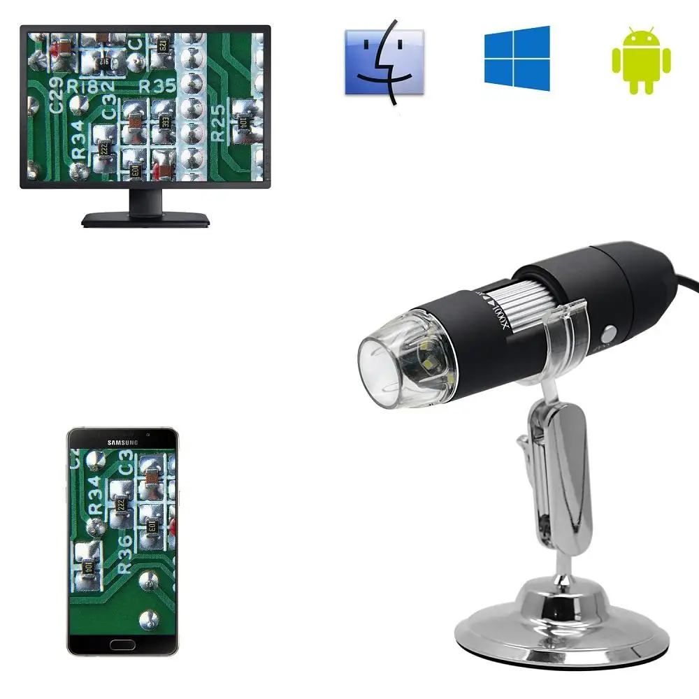 

HD 2.0MP 1000X 3 in 1 USB Android Type-c Microscope Stereo Electronic Digital
