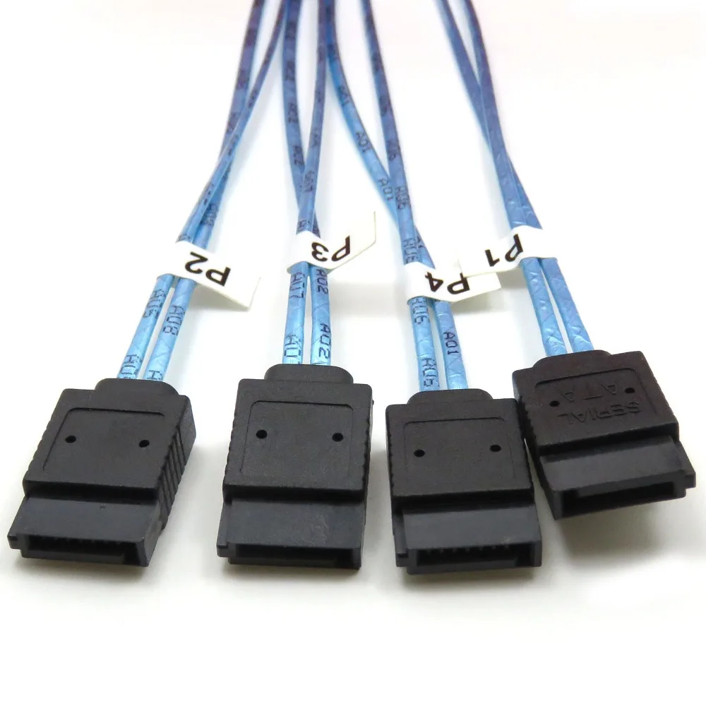 Внешний кабель для передачи данных Mini SAS HD 4 SATA 7Pin 6 Гбит/с Raid 1 м 2 м| |