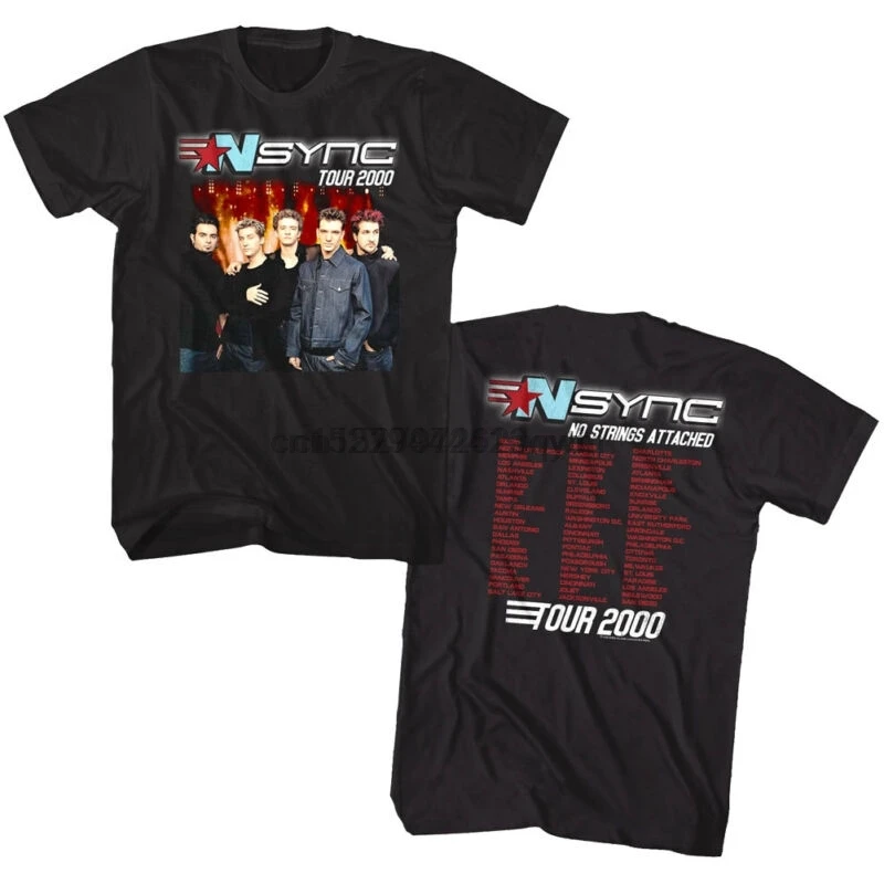 

NSYNC Justin Timberlake No Strings Attached Album Tour 2000 Mens T Shirt Pop