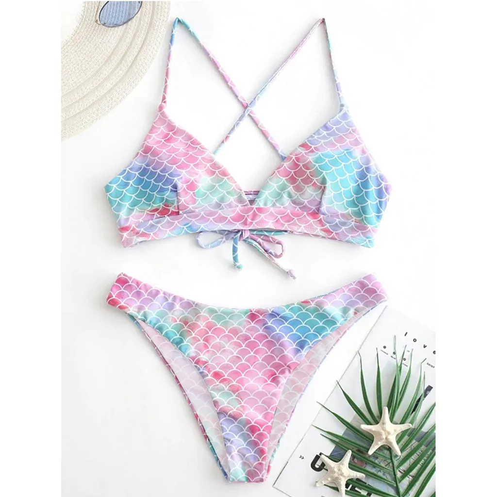 

Sexy Women Bikini Set Print Padded Swimwear Bathing Swimsuit Beachwear
