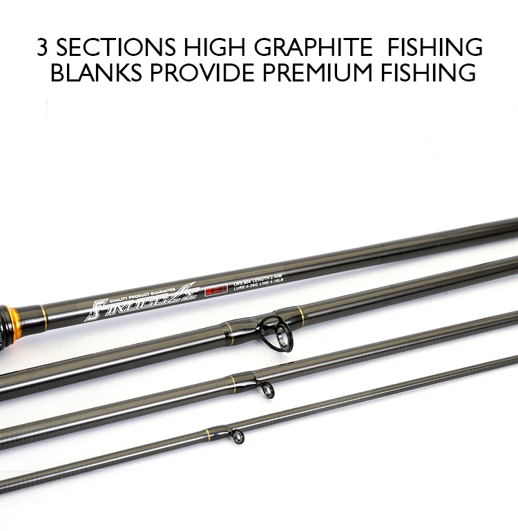 CEMREO Portable vara de pesca carbon 4 sections Spinning Fishing Rod