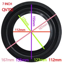 2 шт. для ремонта динамиков или DIY черный 7 дюймов перфорированный резиновый динамик Поролоновый край объемные запасные кольца части