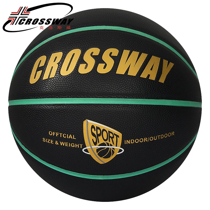 CROSSWAY Officail Size 7 Basketball black PU sweat absorbing soft