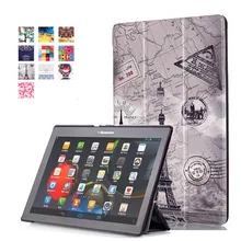 Pu del soporte del cuero de la cubierta case para lenovo tab3 tab 3 10 negocio x70f tb3-x70f/m x103f 10.1 “Tablet + 2 Unids Protector de Pantalla