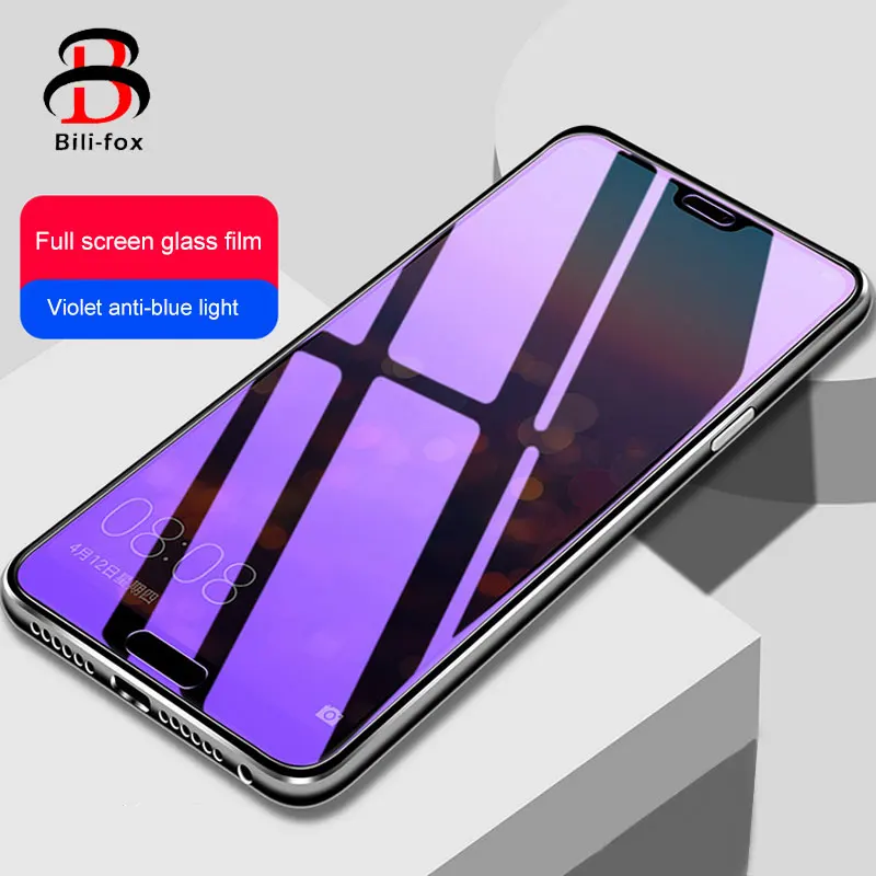 Полное закаленное стекло для защиты экрана Huawei Honor 10 v10 v20 анти-синий 9H HD